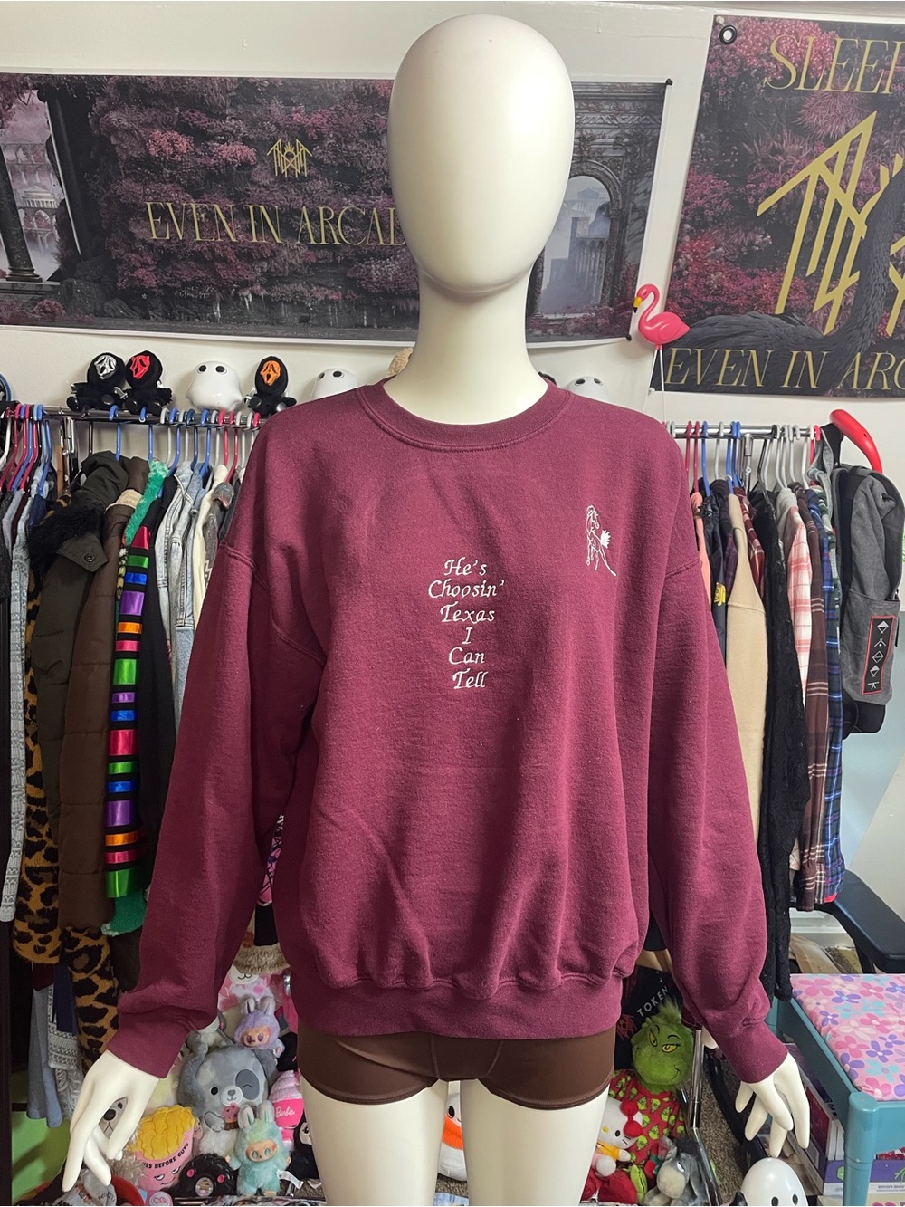He’s Choosin’ Texas I Can Tell Ella Langley Inspired Embroidered Sweatshirt